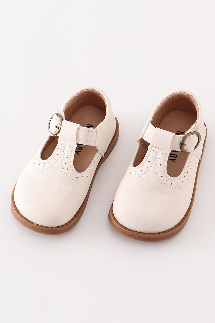 White vintage leather shoes