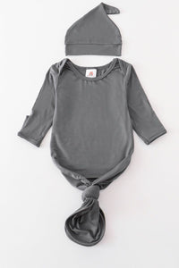 Charcoal bamboo baby 2pc gown