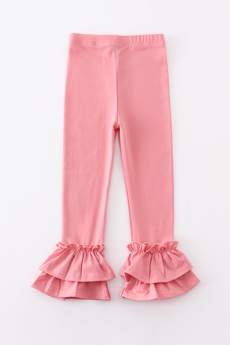 Pink ruffle double layered pants