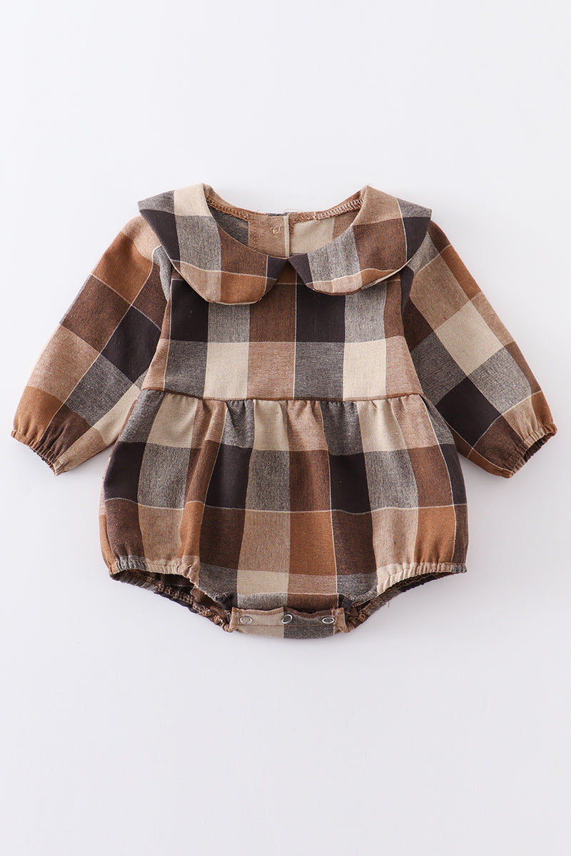 Brown plaid baby bubble
