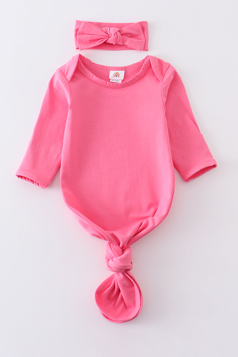 Rose baby gown with headband