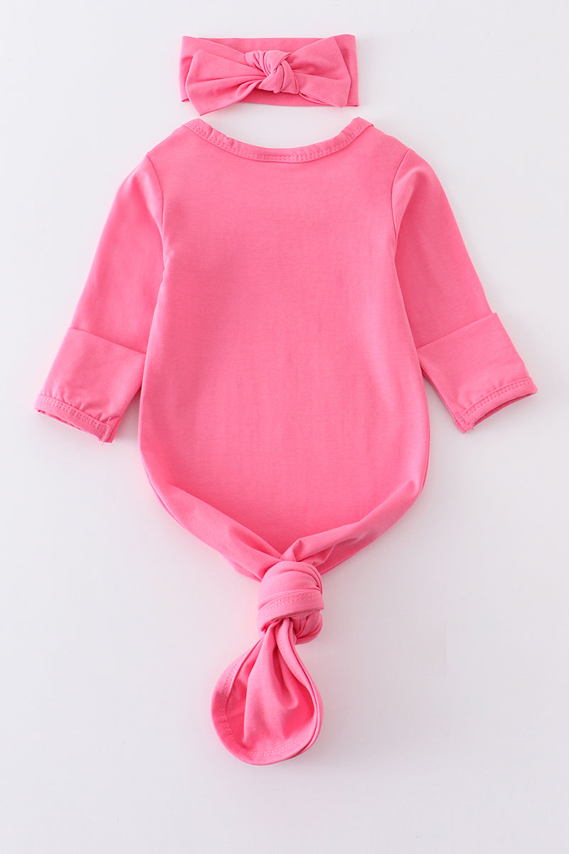 Rose baby gown with headband