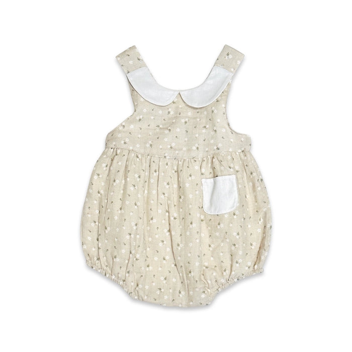 Ditsy Floral Peter Pan Bubble Baby Romper (Organic Muslin