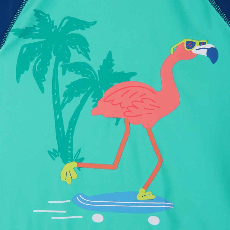 Short Sleeve Flamingo Rashguard Set