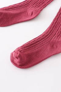 Rose knit knee high sock