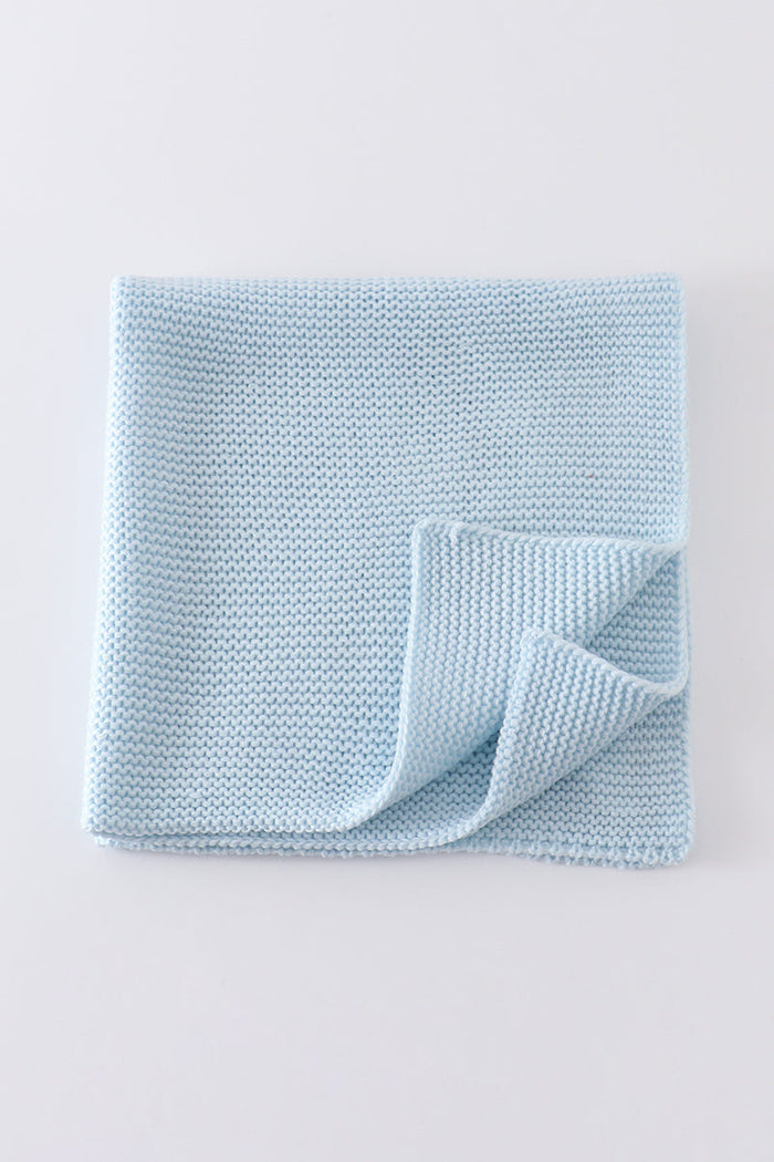 Blue baby soft knitted blanket