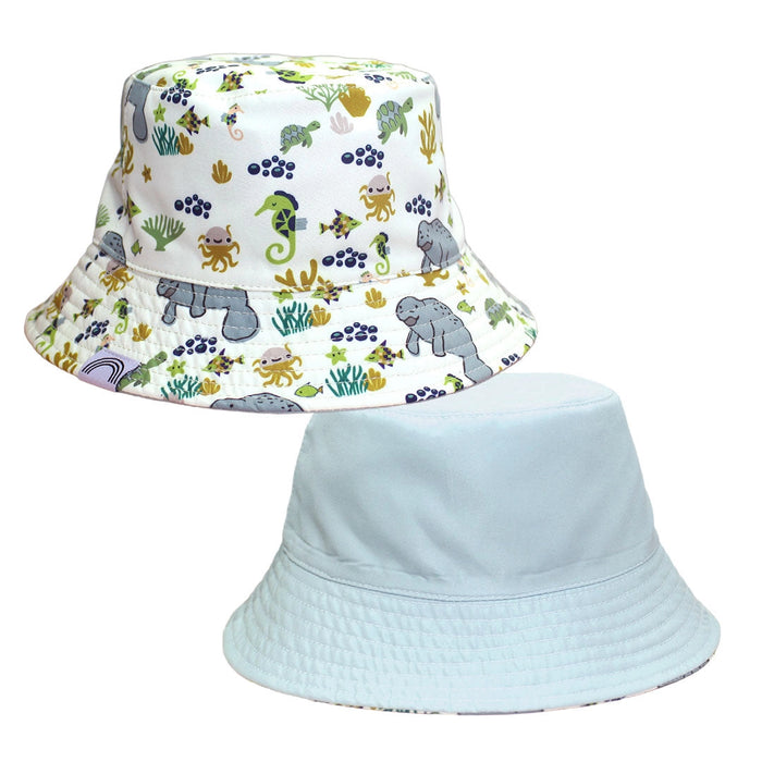 Manatee & Blue Surf Reversible Bucket Hat