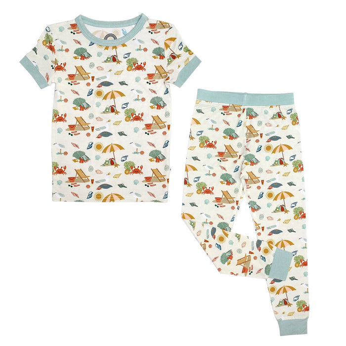 Beach Bamboo Kids Pajamas - Two Piece Short Sleeves