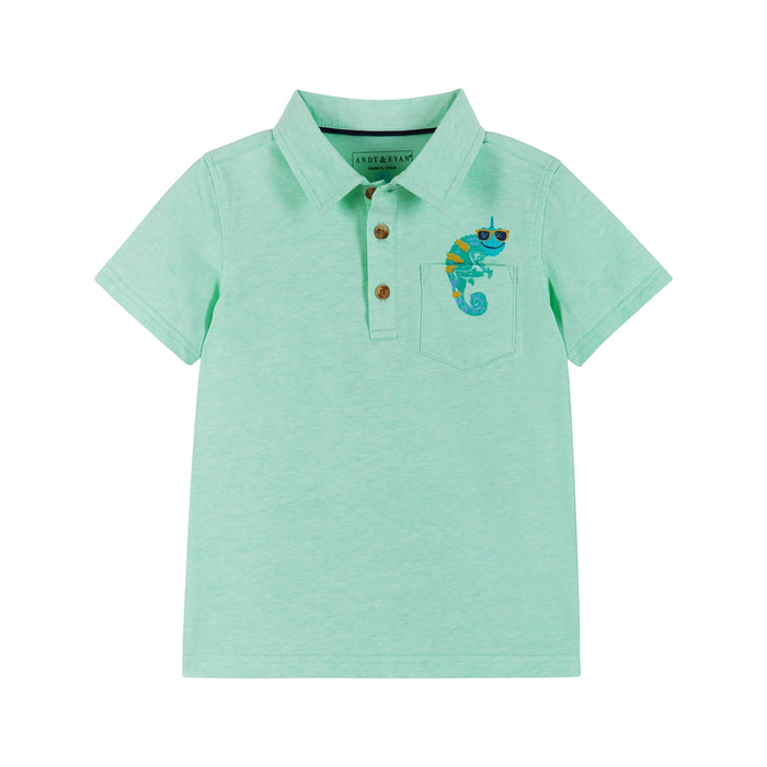Boys Aqua Chameleon Polo Shirt