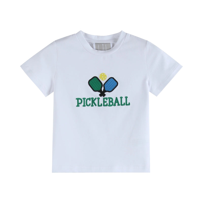 Pickleball T-Shirt and Green Gingham Shorts Set