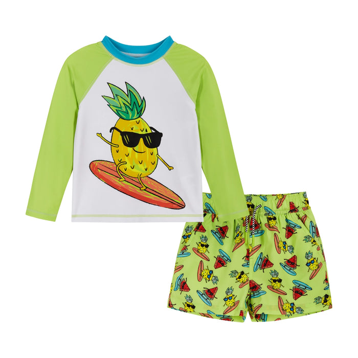 Rashguard and Swim Set - Green Pineapple