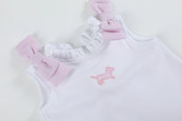 White Ruffle and Bow Puppy 2pc Bloomer Set