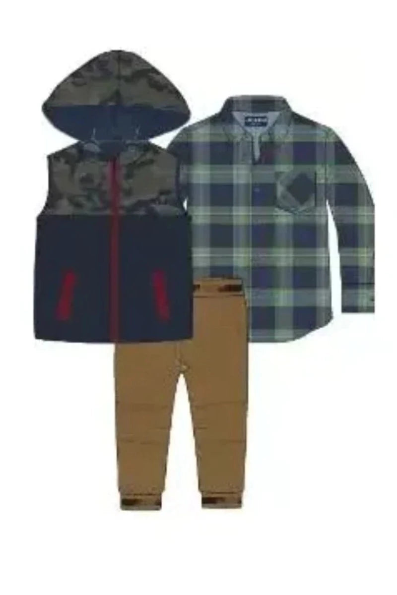 3-Piece Puffer Vest Set - Camo - Doodlebug Kidz