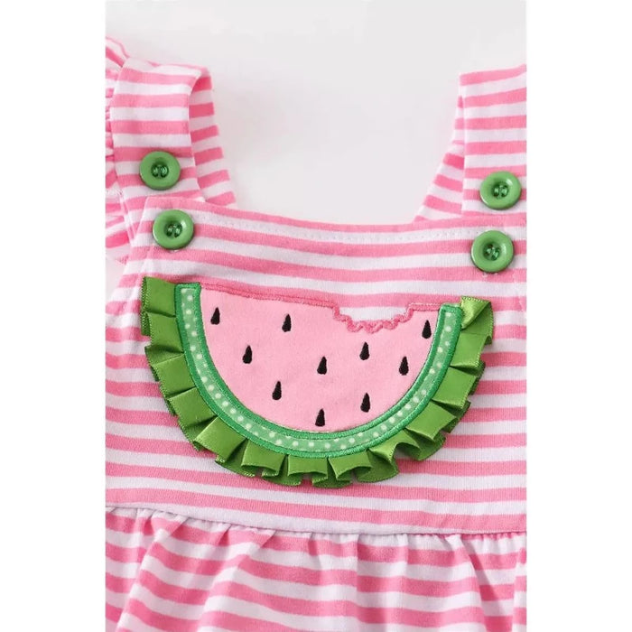 Pink Striped Watermelon Romper