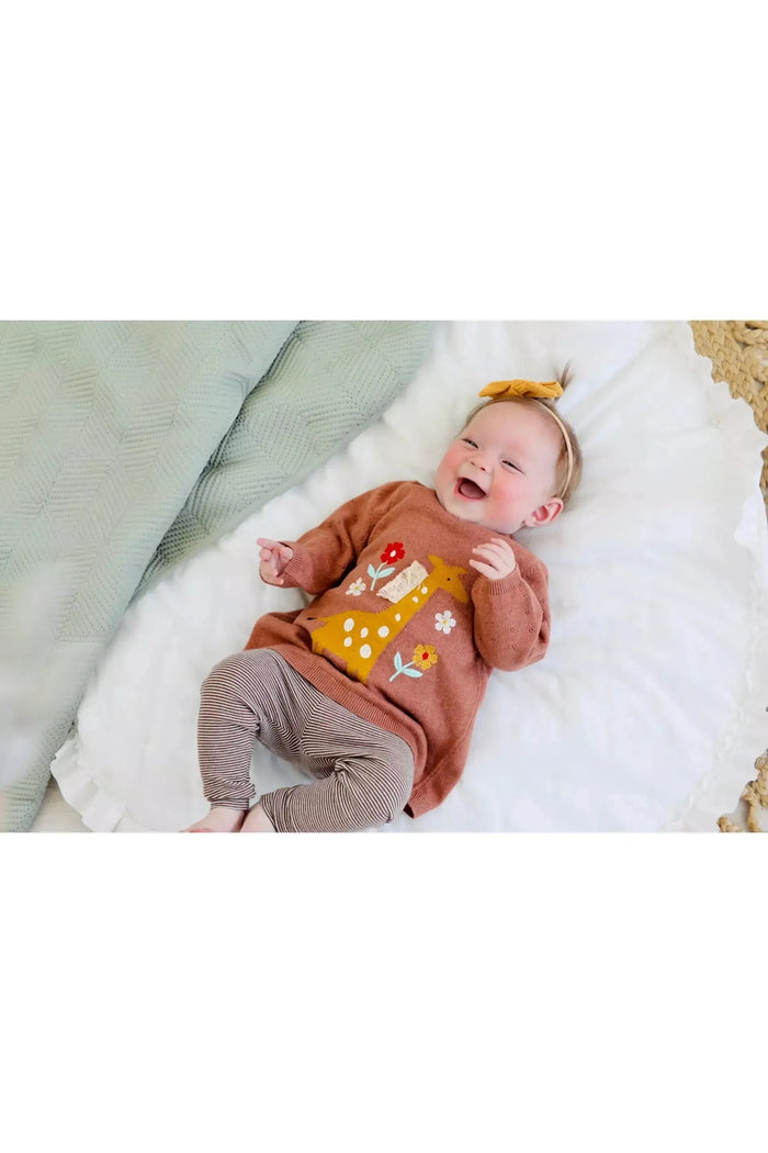 Baby Girl Giraffe Knit Dress - Doodlebug Kidz