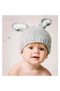Bailey Bunny Grey White | Hand Knit Kids & Baby Hat - Doodlebug Kidz