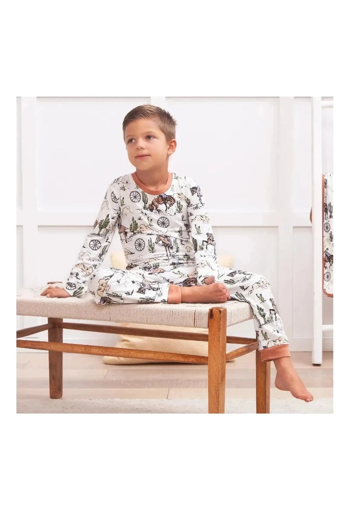 Boy's On the Range Bamboo Pajama Set - Doodlebug Kidz