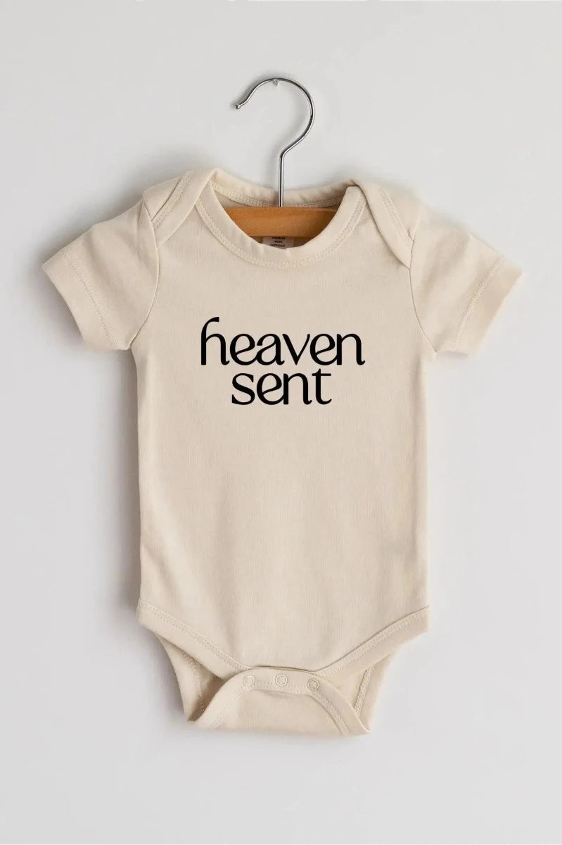 Cream Heaven Sent Organic Baby Bodysuit - Doodlebug Kidz