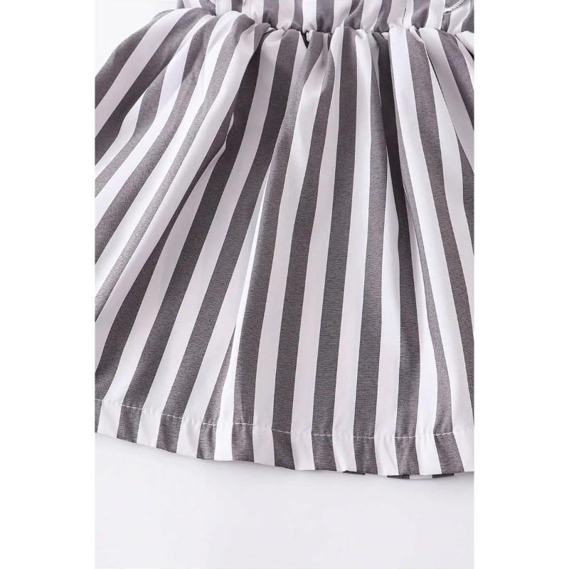 Dress - Gray Stripes - Doodlebug Kidz