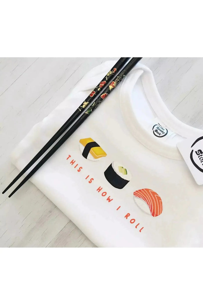 How I Roll Sushi Organic Cotton Toddler T Shirt - Doodlebug Kidz