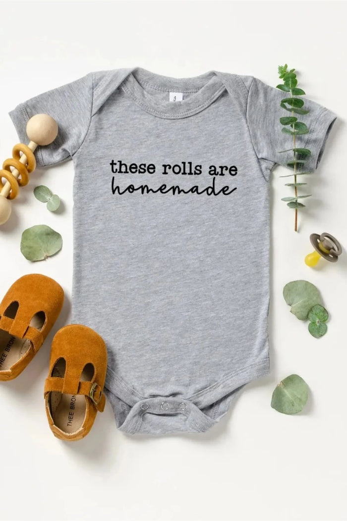 Onesie - "these rolls are homemade" - Doodlebug Kidz
