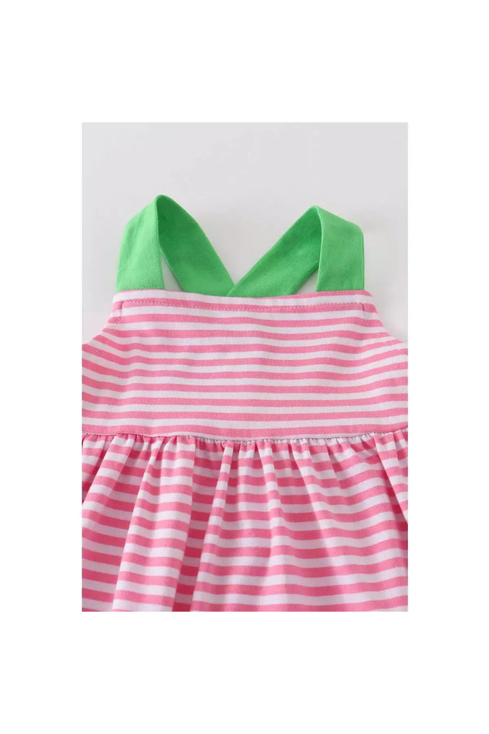 Pink Stripe Watermelon Dress - Doodlebug Kidz