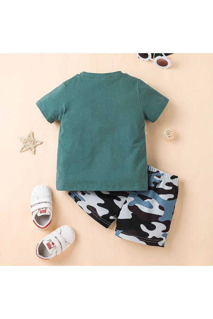 Truck T-shirt and Camouflage Short Set - Doodlebug Kidz